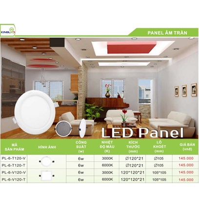 KingLed Panel Âm Trần PL-6